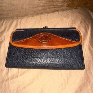 Dooney & Bourke Navy and Tan Wallet